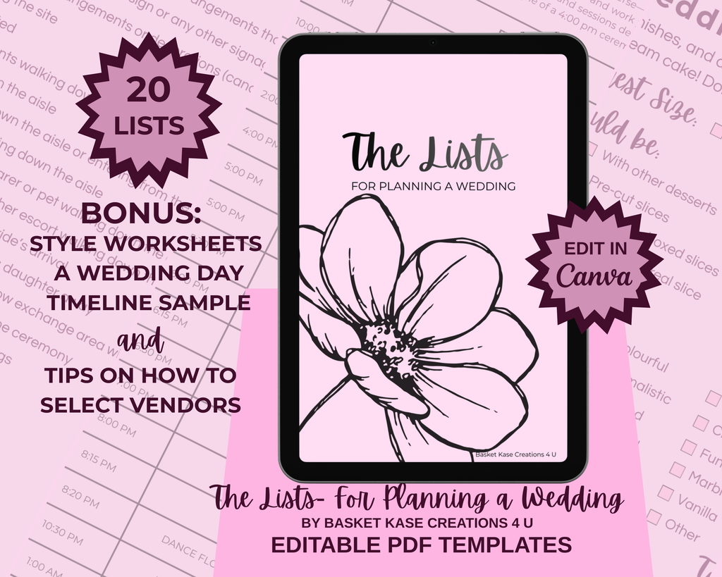 Digital Download: The Lists For Planning A Wedding