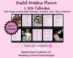 Digital Download: Wedding Planner: 12 Month Timeline & Calendar, Contacts, Checklists