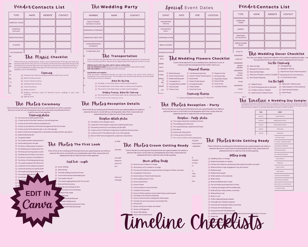 Digital Download: The Lists For Planning A Wedding