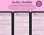 Digital Download: Wedding Planner: 12 Month Timeline & Calendar, Contacts, Checklists